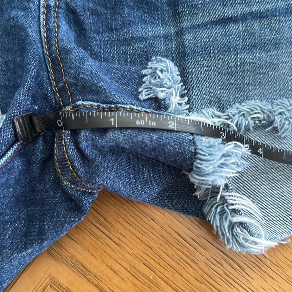 Seven For All Mankind Rich Coastal Blue Wash Denim Cutoff Shorts Size 26 - Picture 6 of 9